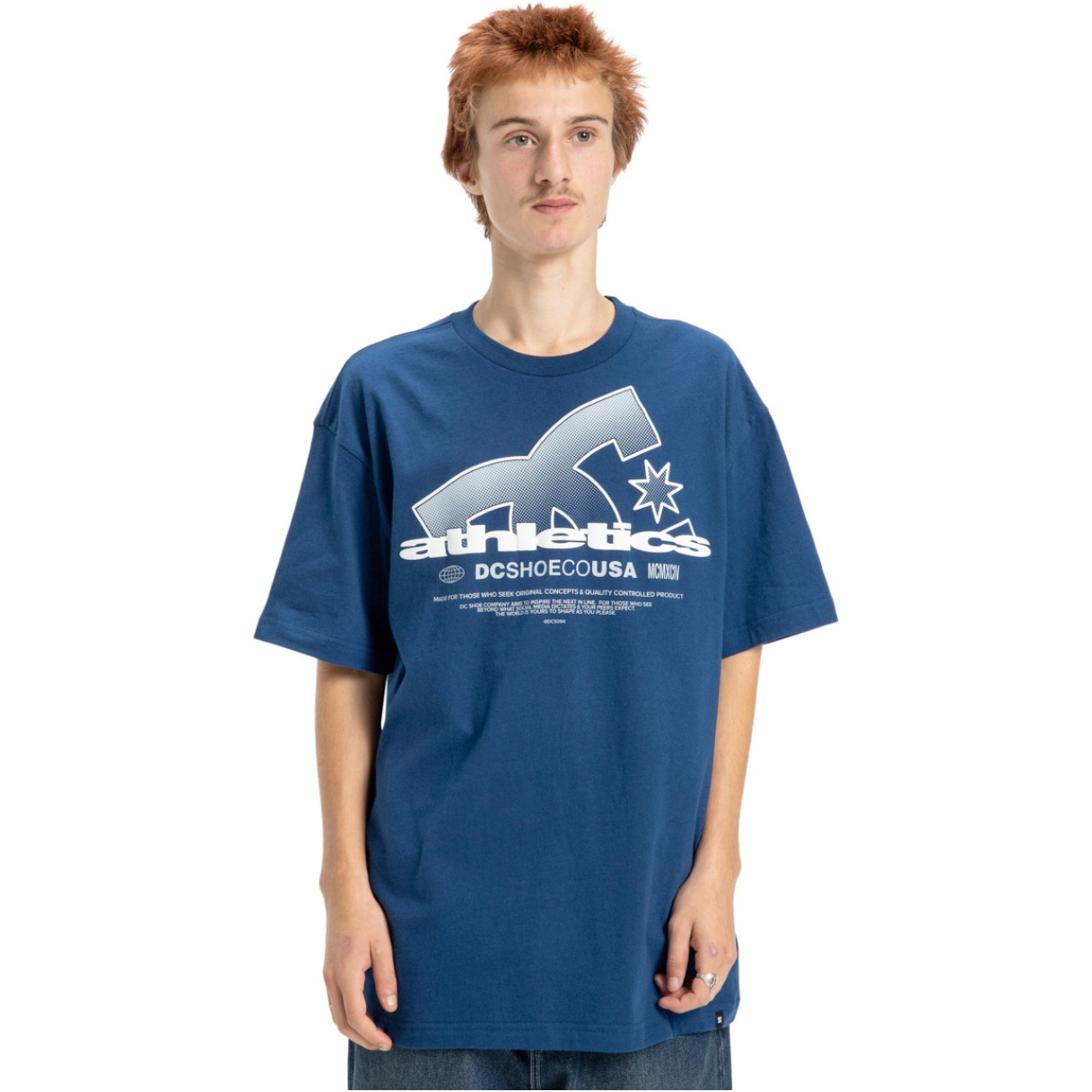 2026 DC Shoes Mens Slathletic Tee EDYZT04364 - Estate Blue
